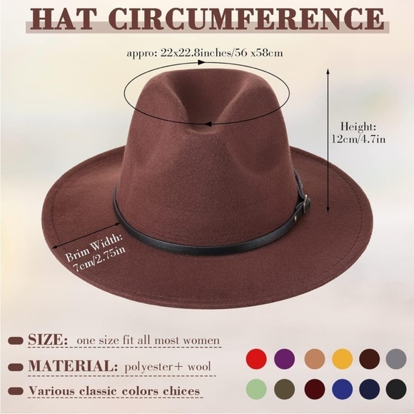 NWOT PINK FELT HAT. OS - Picture 4 of 4